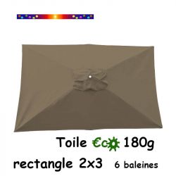 Toile (€c☼180g) Taupe Brun 2x3 (rectangle 6baleines Lacanau mât central)