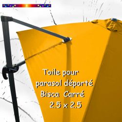 Toile de remplacement pour parasol déporté 2.5 x 2.5 Tournesol