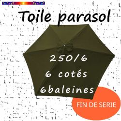 Toile Vert Olive Ø250 cm ( 6 cotés-mât central )-
