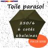 Toile Vert Olive Ø250 cm ( 6 cotés-mât central )-