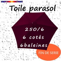 Toile Rouge Burlat  Ø250 cm ( 6 cotés-mât central )