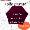 Toile Rouge Burlat  Ø250 cm ( 6 cotés-mât central )