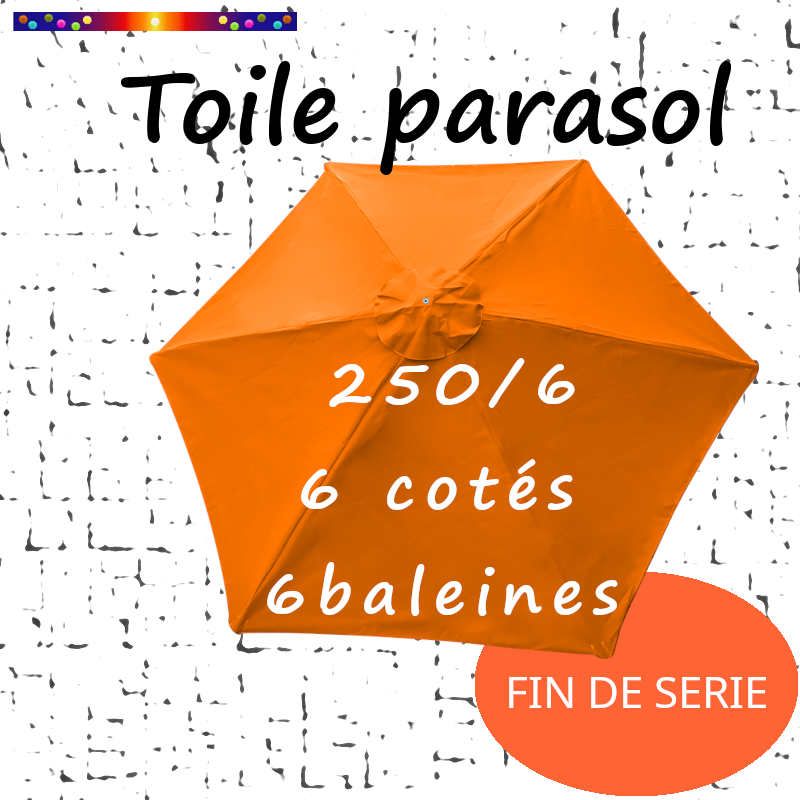 Toile Mandarine Ø250 cm ( 6 cotés-mât central ) Toile Mandarine Ø250 cm ( 6 cotés-mât central )