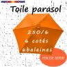 Toile Mandarine Ø250 cm ( 6 cotés-mât central )