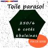 Toile Vert Ø250 cm ( 6 cotés-mât central )