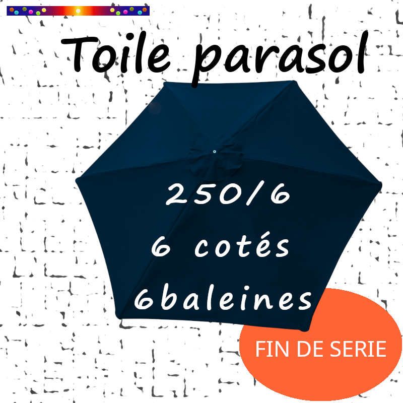 Toile Marine Ø250 cm ( 6 cotés-mât central ) Toile Marine Ø250 cm ( 6 cotés-mât central )