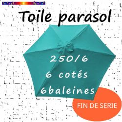 Toile Turquoise Ø250 cm ( 6 cotés-mât central )