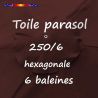Toile Chocolat Ø250 cm ( 6 cotés-mât central ) : oeillet central