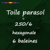Toile Vert Ø250 cm ( 6 cotés-mât central )