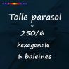 Toile Marine Ø250 cm ( 6 cotés-mât central )
