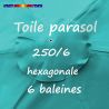 Toile Turquoise Ø250 cm ( 6 cotés-mât central )