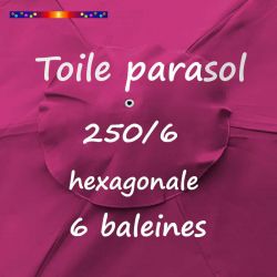 Toile Fushia Ø250 cm ( 6 cotés-mât central )