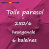 Toile Fushia Ø250 cm ( 6 cotés-mât central )