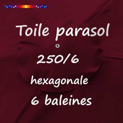 Toile Rouge Burlat  Ø250 cm ( 6 cotés-mât central )