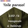 Toile Vert Olive Ø250 cm ( 6 cotés-mât central )-