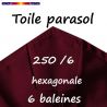 Toile Rouge Burlat  Ø250 cm ( 6 cotés-mât central )