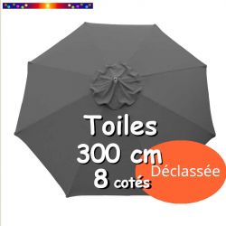 Toile DECLASSEE Gris Flanelle Ø300 cm (8 cotés-mât central Lacanau)
