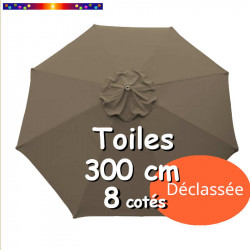 Toile DECLASSEE Taupe Chamois Ø300 cm (8 cotés-mât central Lacanau)