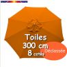Toile DECLASSEE Orange Capucine Ø300 cm (8 cotés-mât central Lacanau)