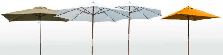 Parasol Lacanau,structure bois et ses 15 couleurs de toiles
