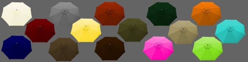 Toiles de renovation pour parasols diamètre 300 cm 6 et 8 baleines