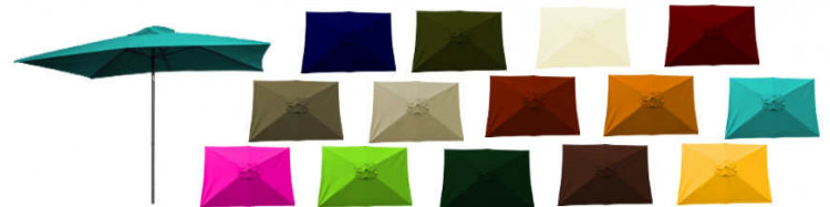 [T2x3-6b] Toiles de remplacement pour parasols rectangulaires 2x3 ( 6 baleines )