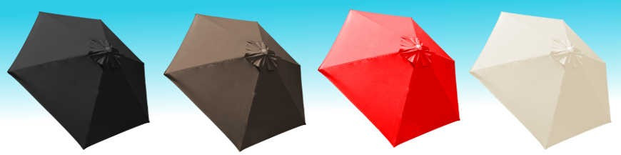 Parasol Biarritz avec toiles de haute qualité classée UPF50+ pour une bonne protection aux rayons du soleil.