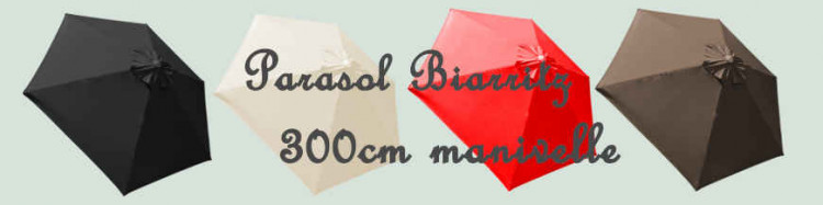 Parasol Biarritz à manoeuvre par manivelle