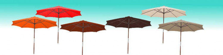 Le site de La Boutique du Parasol  vous propose son Parasol modèle Lacanau Bois a manoeuvre par manivelle Diamètre 300 cm