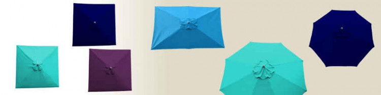Parasols  et toiles pour Parasols de notre collection de couleur Bleu