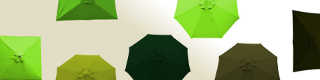 parasols et toiles pour parasols couleurs Vert clair et Vert foncé