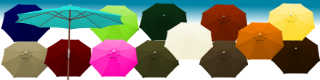Parasol Lacanau 350 cm structure bois a manivelle et ses 15 couleurs de toiles