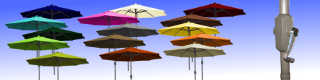 Parasol Lacanau Alu 300 cm manoeuvre par manivelle et ses 15 couleurs de toiles